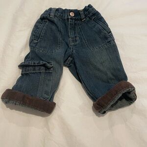 Denim Jeans with Brown Cuffs